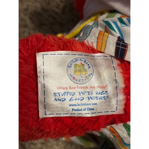 Build a Bear Red Brachiosaurus Dinosaur Plush 17 in Red Body Surf Club Outfit - Picture 4 of 6